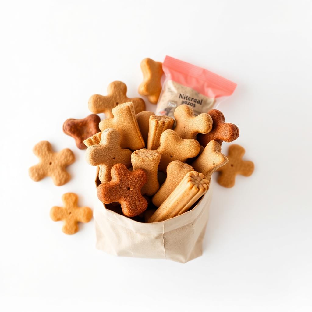Natural Baked Dog Biscuits — 200g — product photography on a clean white background